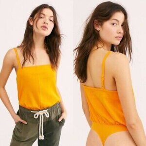 Free People Intimately Marissa Bodysuit in Tangerine Medium